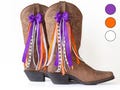 South Carolina College GameDay Boot Bows | Purple and Orange Boot Bows | Game-day Accessory | South Carolina Game-day