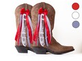 America / USA Boot Bows | Red White and Blue Gingham Boot Bows | Country Concert America Boot Accessory | 4th of July Boot Bows