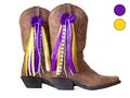 Louisiana GameDay Boot Bows | Purple and Yellow Gold Boot Bows | Game-day Accessory | Louisiana Game-day