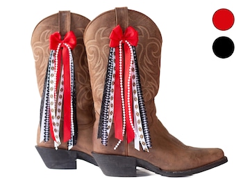 Lazos para botas Kentucky College GameDay / Lazos para botas rojos y negros / Kentucky GameDay