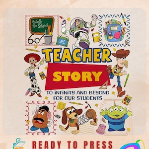 Teacher Story Crew DTF Transfer, Space Ranger Cowboy Cowgirl Alien Ready to Press, Teacher Shirt Tote Bag Pillow Heat Transfer
