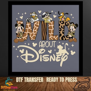Disney Animal Kingdom DTF Transfers, Mickey Minnie Safari Ready To Press, Bulk Dtf Transfer,  Wild About Disney DTF,Mickey And Friends Dtf,