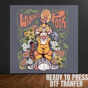 Winnie The Pooh Family DTF Transfer: Ready to Press