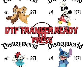 Disneyworld Est 1971 DTF Transfer: Mouse and Friends, Family Tee