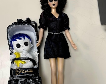 Coraline inspired !! Other mom and baby . Horror dark creepy mom and baby duo for halloween home decor . Gothic movie theme inspired.