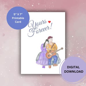 Carte d'anniversaire imprimable | Carte de voeux numérique peinte à la main | Téléchargement instantané | Cadeau d'anniversaire à faire soi-même