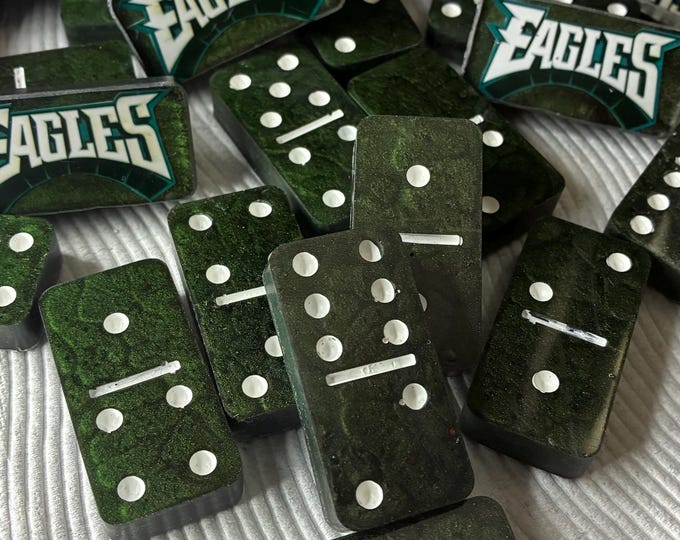 Featured listing image: Handmade Resin Domino Set | Glitter Marbled Game Night Decor