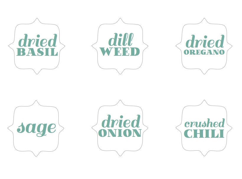 printable kitchen spice labels 24 labels for your spice etsy