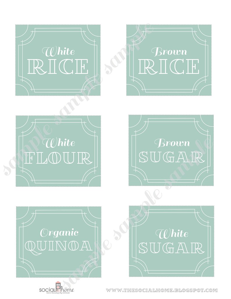 48 Printable Pantry Labels: Stella Vintage Blue Collection image 5