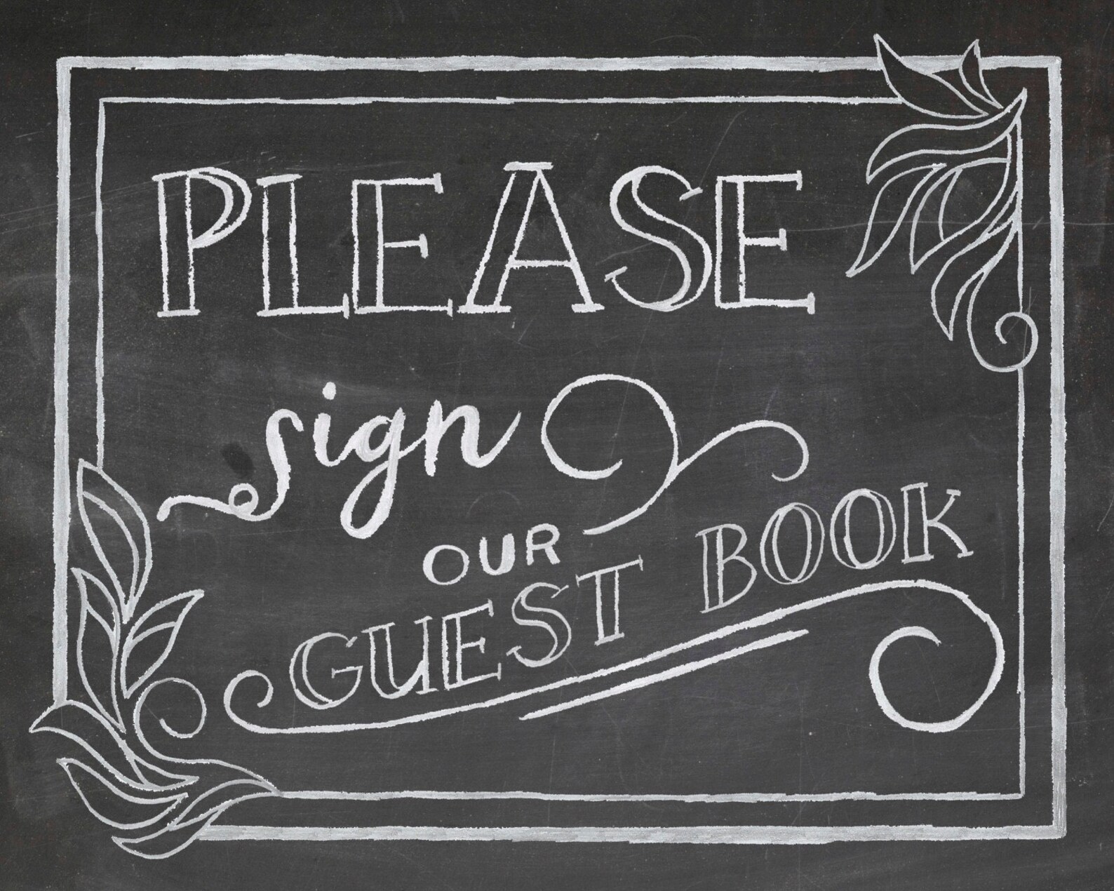 Printable Chalkboard Wedding Sign Please Sign Our Guestbook Sign - Etsy