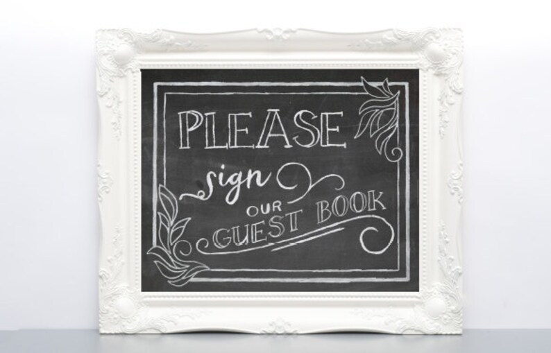 Printable Chalkboard Wedding Sign Please Sign Our Guestbook Sign - Etsy