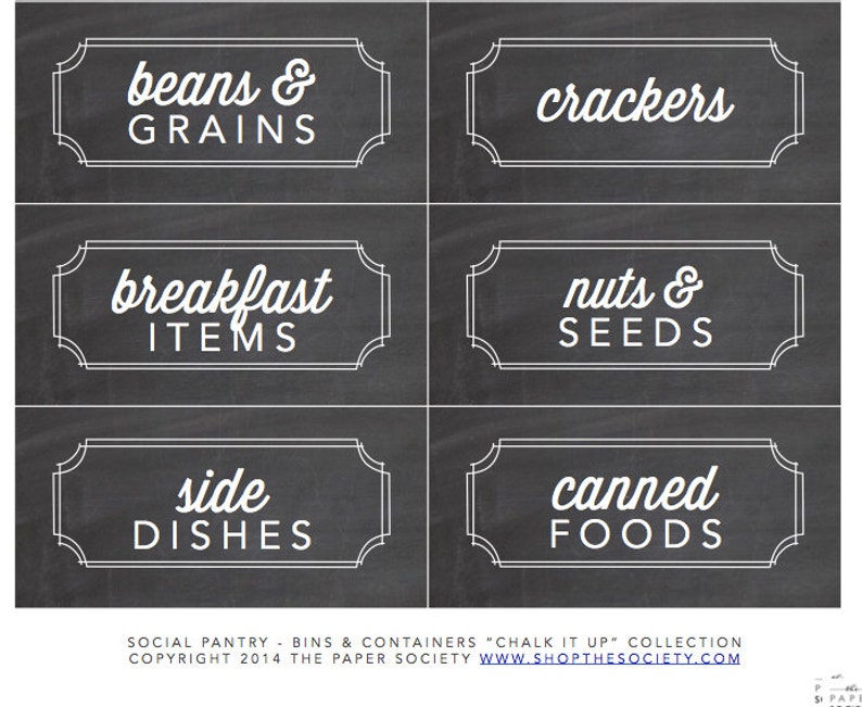 Chalkboard Bins And Containers Pantry Labels Etsy