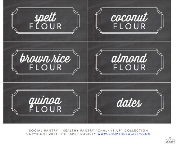 Chalkboard Healthy Pantry Labels Collection Etsy