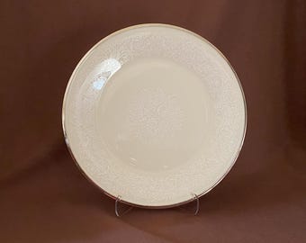 Lenox Moonspun 10.75" Dinner Plate – Elegant Vintage China with Gold Trim