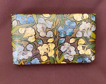 Vintage Hand-Painted Kashmiri Papier-Mâché Box – Floral Lacquered Jewelry or Trinket Box