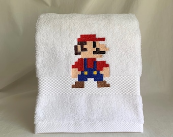 Super Mario game - The Super Mario Bros. - Italian-American - Luigi - Nintendo Game - Plumber - bath decor - hand towel - Novelty Gift