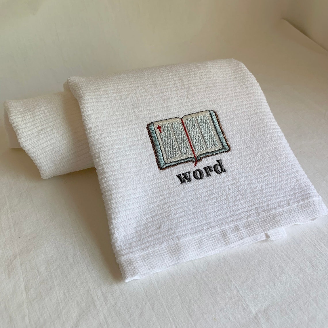 Holy Bible the Word Religious Towel Embroidered Towel Etsy