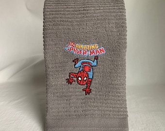 Embroidered Spiderman Towel: Comic Book Fan Gift