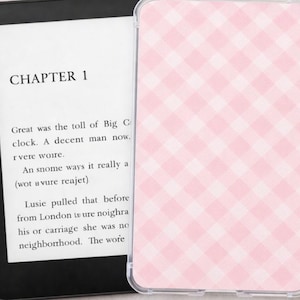 Gingham Kindle Insert Bundle druckbare, pastellklare Hülleneinsätze, Pink Gelb Blau Lila Grün, Kindle Ästhetik, E-Reader Dekor