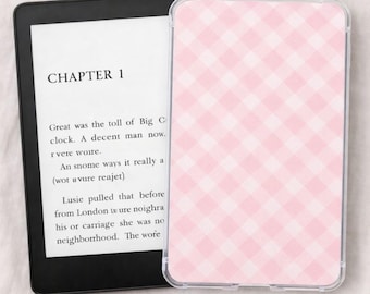 Conjunto de capas protetoras xadrez para Kindle, imprimíveis, capas transparentes em tons pastel, rosa, amarelo, azul, roxo e verde, estética para Kindle, decoração para e-reader.