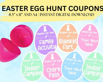 Editable Bunny Bucks Coupons | Printable Easter Bunny Money Vouchers | Non‑Candy Egg Hunt Favor Tokens