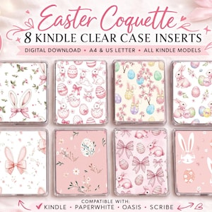 Inserto para Kindle Easter Coquette, Kindle Paperwhite, Kindle Oasis, Kindle Basic, Kindle Scribe, inserto para Kindle con funda transparente, inserto para Kindle imprimible