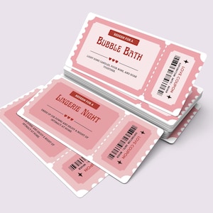 Fun Flirty Printable Love Coupons, Naughty Couples Date Coupon, Sexy Voucher Anniversary Gift For Him, Passionate Anniversary Gift For Her