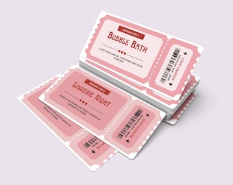 Fun Flirty Printable Love Coupons, Naughty Couples Date Coupon, Sexy Voucher Anniversary Gift For Him, Passionate Anniversary Gift For Her