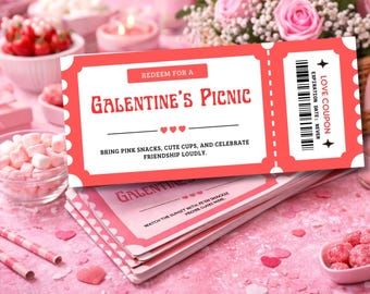Galentine's Date Idea Coupons Printable, Galentines Coupon Book Canva Template, Editable Friendship Activity Vouchers, Instant Download PDF