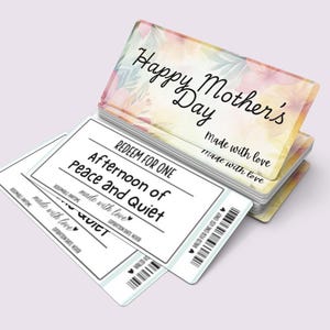 Libro de cupones para el Día de la Madre, regalo personalizado editable para mamá, cupones personalizables para el Día de la Madre y cupones de cumpleaños imprimibles.