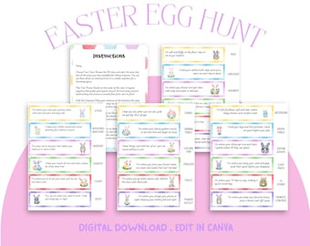 Easter Scavenger Hunt for Kids, Printable Treasure Hunt, Easter Egg Hunt Clues, Indoor Scavenger Hunt, Easter Games for Kids