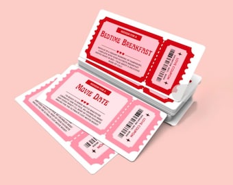 Printable Date Idea Coupons, Digital Download Vouchers, Anniversary, Valentine’s Day, Date Night, Custom Love Coupons
