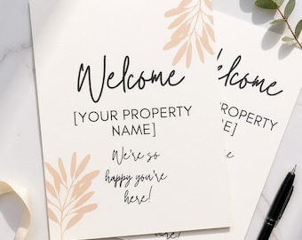 Airbnb Welcome Book Printable, Vacation Rental Guest Book, Short Term Rental Welcome Guide, Editable Canva Template, Instant Download PDF