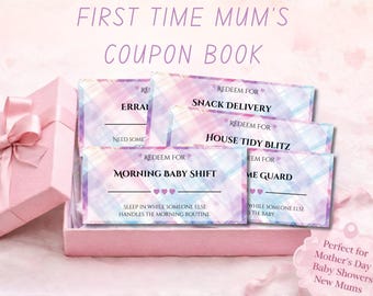 First Mother’s Day Coupon Book Printable, New Mother Gift, Mom Love Coupons, Editable Coupon, Baby Shower Gift, First Mothers Day