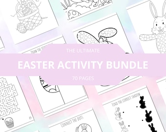 Easter Activities Printable, Kids Easter Activity Pack with Coloring Pages, Puzzles, Mazes & Games, Classroom Worksheets, Instant Download