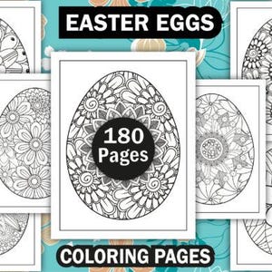 Easter Egg Mandala Coloring Book 180+ Spring Designs | Printable Digital Download for Relaxing Easter Art Therapy