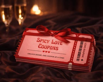 Spicy Coupons, Sexy & Naughty Adult Date Night Printable, Editable Romantic Coupon Book, Flirty Couples Gift Valentines Day Anniversary