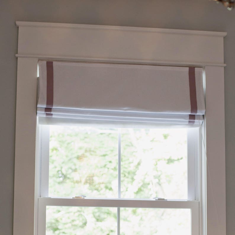 Custom Roman Shade With Ribbon Trim Etsy