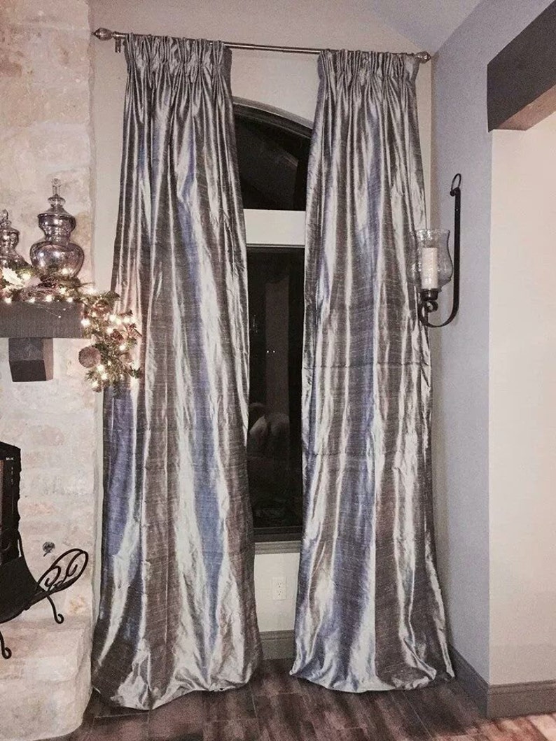 Silk Dupioni Drapery Panel 50 X 96 Etsy