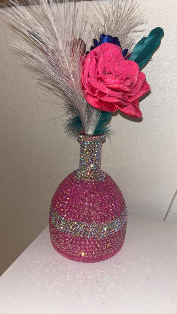 Blinged Custom Bottle Vase: Decorative Flower Pot