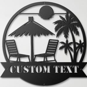 Custom Lounge Paradise Metal Sign – Personalized Tropical Escape