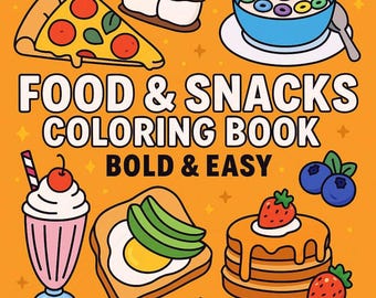 食べ物とスナック：Coco Wyoによるかわいいクリスマスリラクゼーションぬり絵ブック。インスタントデジタルダウンロード楽しいリラクゼーションPDFブック159ページのぬり絵