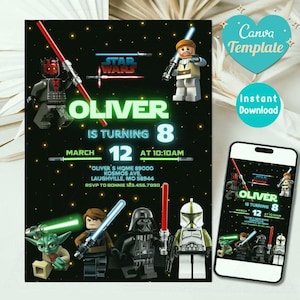 Printable Birthday Invitation, Star invite, wars invitation, darth vader birthday party, Instant Download stormtrooper invitation
