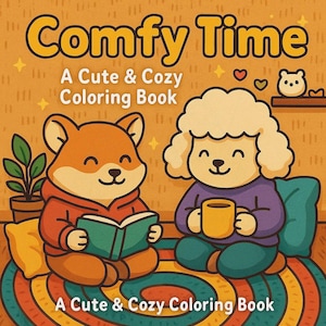 Comfy Time: Entspannung Malbuch Sofortiger digitaler Download Spaß Entspannung PDF Buch 32 Malseiten