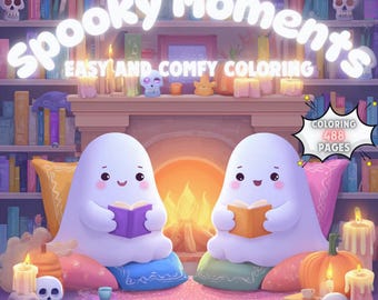 Spookachtige momenten: leuke ontspanning kleurboek van Coco Wyo Instant digitale download leuke ontspanning pdf-boek 488 kleurplaten