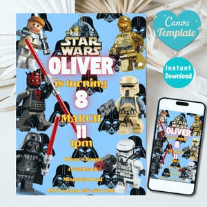 Printable Birthday Invitation, Star invite, wars invitation, darth vader birthday party, Instant Download stormtrooper invitation