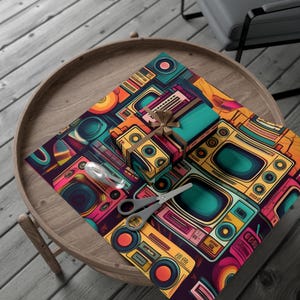 90s Retro Boombox Wrapping Paper | Vintage Music Gift Wrap | 80s & 90s Aesthetic, Hip-Hop Party, Funky Gift Wrap, Cassette Tape Lover