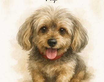 Custom Pet Portrait from Photo: Unique Pet Memorial Art (Digital Download)