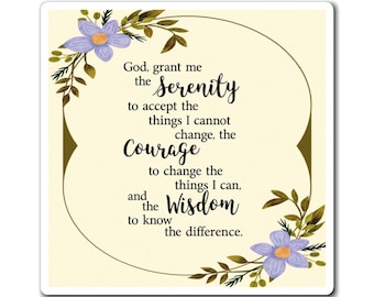 Serenity Prayer Fridge Magnet: Christian Scripture Art, Inspirational Decor