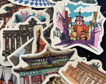 famous landmark stickers